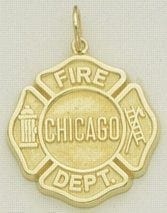 Chicago Fire Department Badge 14K