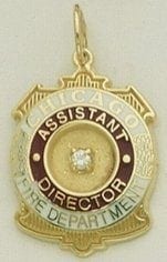 Chicago Fire Department Badge Assistant Director 14K