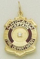 Chicago Fire Department Badge Captain 14K