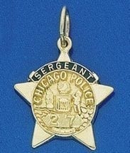Chicago Police Sergeant Badge 14kt Gold Pendant