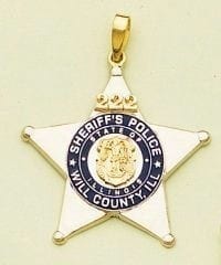 Will County Sheriff Department Badge 14kt gold pendant