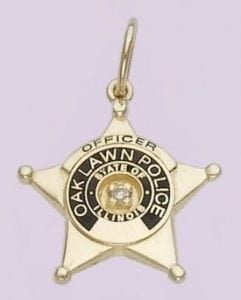 Oaklawn Police Department Badge 14kt gold pendant