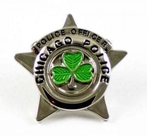 Chicago Police Star Irish Lapel Pin