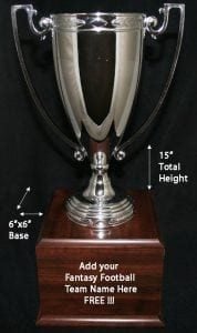 Fantasy Football Metal Cup Trophy