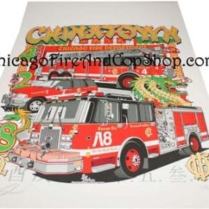 Chicago Fire Department China Town Lithograph