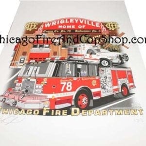 Chicago Fire Department Wrigleyville Lithograph