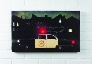 Lighted Police Car Canvas