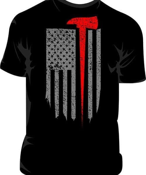 Thin Red Line Flag T-Shirt - Chicago Fire and Cop Shop