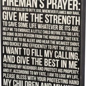 Box Sign - Fireman's Prayer