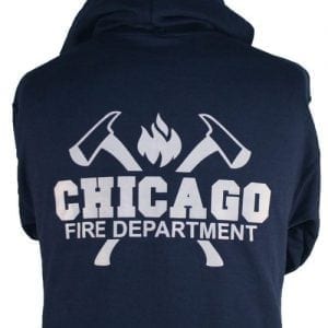 Chicago Fire Dept Crossed Axe Flame Hoody