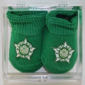 Chicago Police Department Infant Booties Green