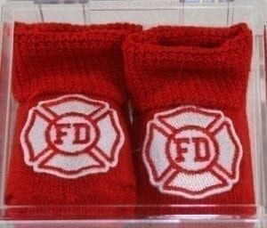Fire Department Infant Booties Red