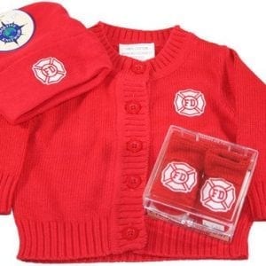 Fire Department Infant Sweater Set Red