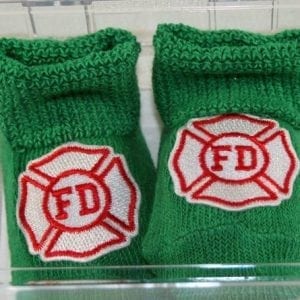 Fire Department Infant Booties Green