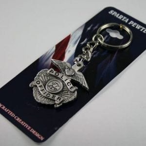 Police Officer Pewter Key Chain