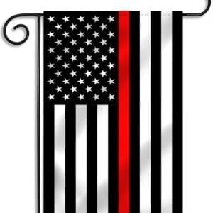 Thin Red Line Embroidered American Garden Flag