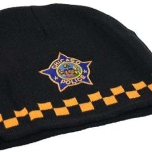 Chicago Police Gold Checkerboard Knit Hat - Beanie