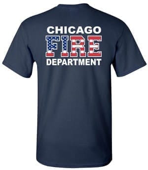 Chicago Fire Department Shirt Chicago Blackhawks LOGO CFD Crest 2013  Champions M