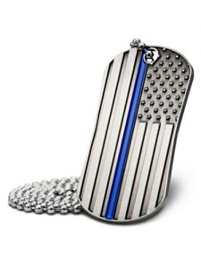 Thin Blue Line Law Enforcement Dog Tag Necklace-Matthew 5:9
