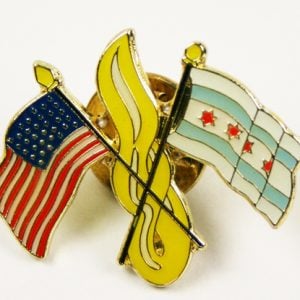 Chicago Crossed Flags Lapel Pin