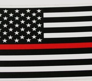 Red Line Flag Window Decal