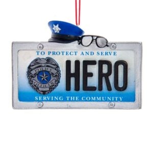 "Police Hero" License Plate Ornament