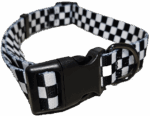 Deep Midnight Blue Checkerboard Dog Collar