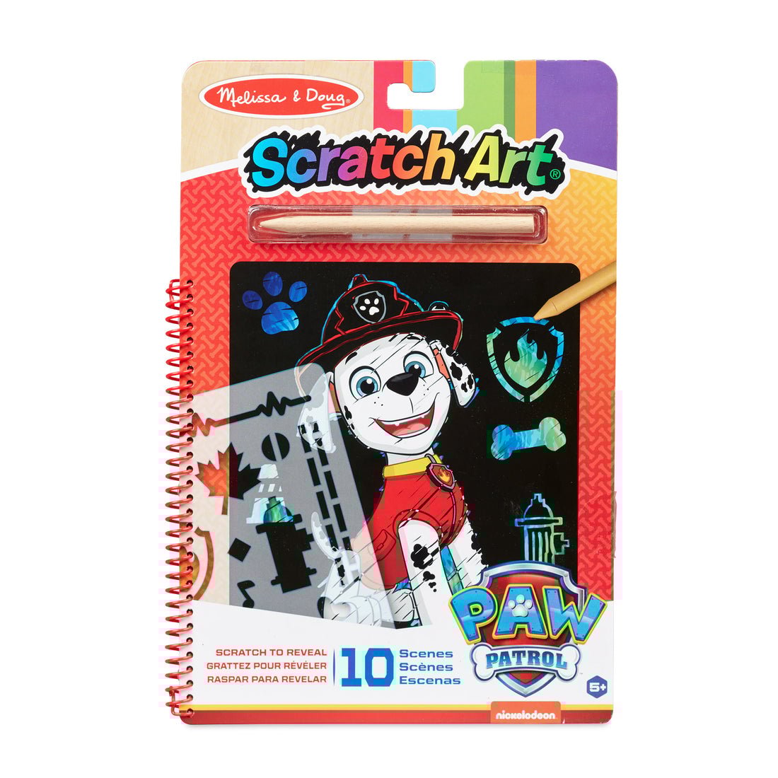 scratch Melissa and Doug PAW Patrol Scratch Art Pad - Marshall - Image 1