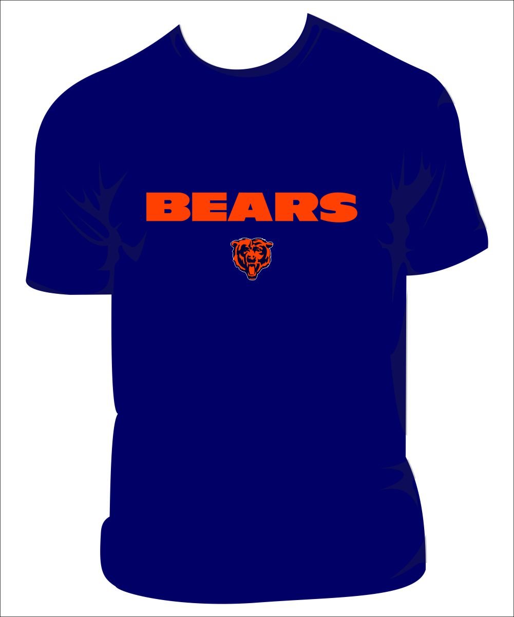 Bears Front Chicago Fire Dept. Football T-Shirt team colors - Image 1
