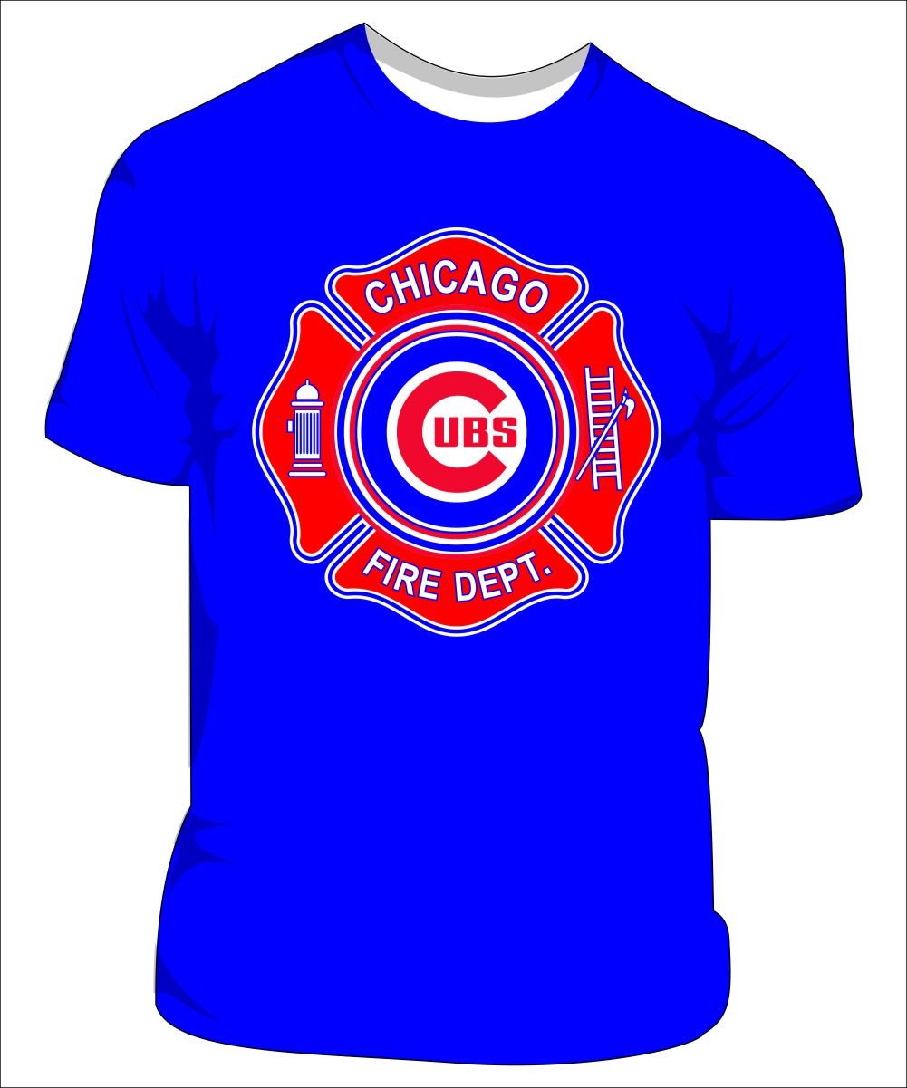 Cubs Back Chicago Fire Department Northside Baseball team colors - Image 2