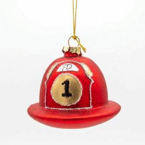 Red fire helmet ornament