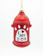 "I Love my dog" fire hydrant ornament