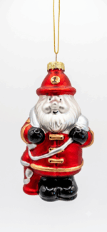 Santa fire fighter ornament