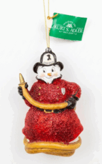 Snowman fire fighter ornament