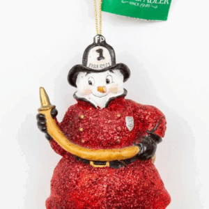 Snowman fire fighter ornament